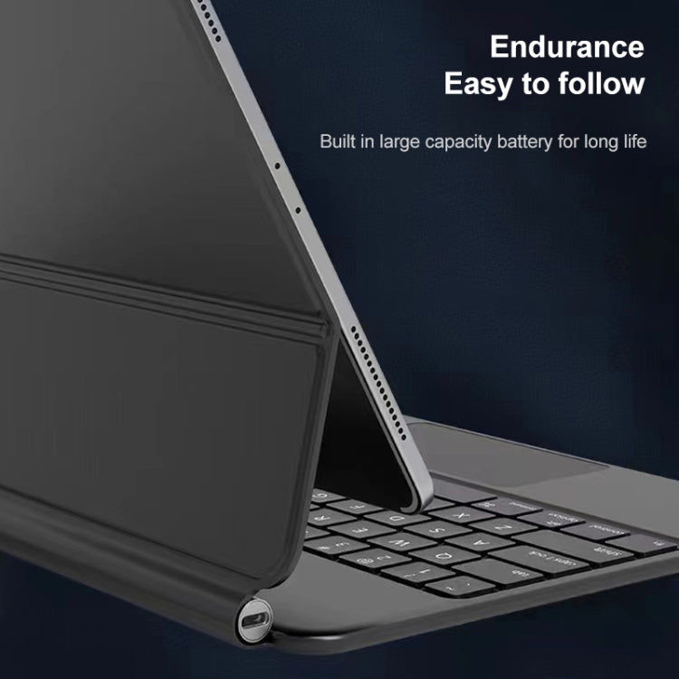 For iPad Pro 12.9 inch 2021/2020/2018 BP129 luetooth Keyboard Leather Case with Touch Pad(Black) by buy2fix