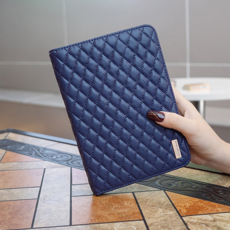 For iPad mini 6 / mini 2024 Elegant Rhombic Texture Horizontal Flip Leather Tablet Case(Blue) - iPad mini 6 Cases by buy2fix | Online Shopping UK | buy2fix