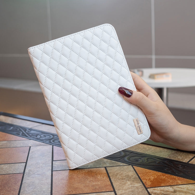 For iPad mini 5 / 4 / 3 / 2 / 1 Elegant Rhombic Texture Horizontal Flip Leather Tablet Case(White) - More iPad Cases by buy2fix | Online Shopping UK | buy2fix