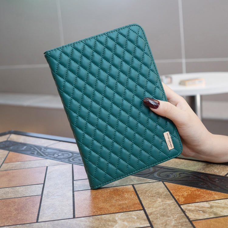 For iPad mini 5 / 4 / 3 / 2 / 1 Elegant Rhombic Texture Horizontal Flip Leather Tablet Case(Green) - More iPad Cases by buy2fix | Online Shopping UK | buy2fix