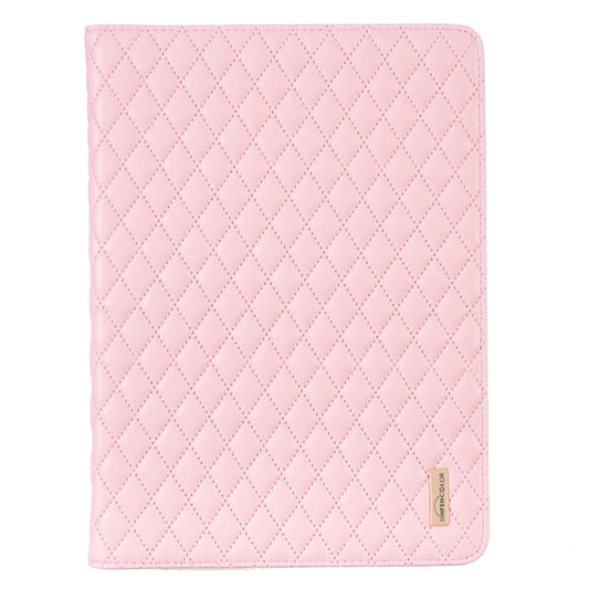 For iPad 8 / 7 / 6 / 5 9.7 inch Elegant Rhombic Texture Horizontal Flip Leather Tablet Case(Pink) - iPad Pro 9.7 inch Cases by buy2fix | Online Shopping UK | buy2fix