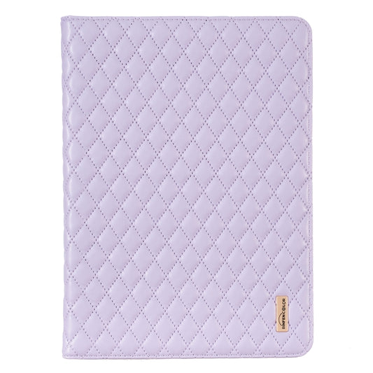 For iPad 8 / 7 / 6 / 5 9.7 inch Elegant Rhombic Texture Horizontal Flip Leather Tablet Case(Purple) - iPad Pro 9.7 inch Cases by buy2fix | Online Shopping UK | buy2fix