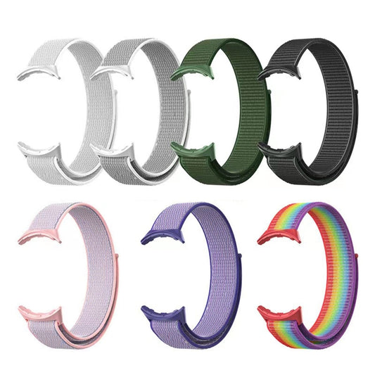 For Google Pixel Watch Nylon Woven Plastic Connector Watch Band(Army Green) by buy2fix