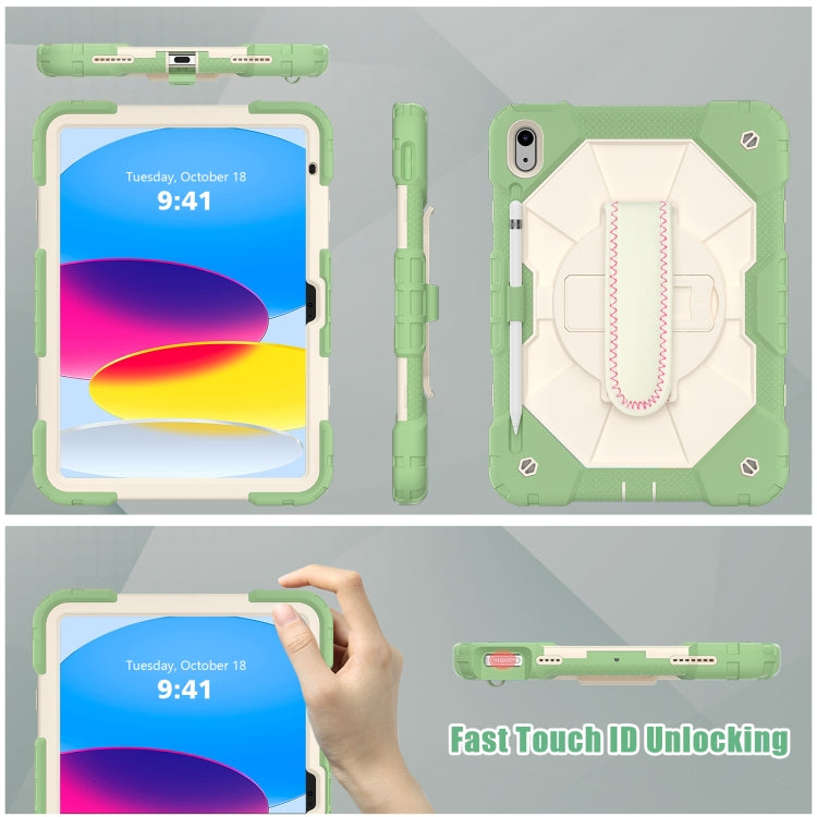 For iPad 2025 / 2022 Contrast Color Robot Shockproof Silicon + PC Tablet Protective Case(Matcha Green+Beige) - iPad 2025 / 2022 Cases by buy2fix | Online Shopping UK | buy2fix