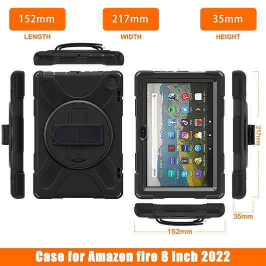 For Amazon Fire HD 8 2022 Hard PC Soft Silicone Full Body Protective Tablet Case(Black) - Amazon by buy2fix | Online Shopping UK | buy2fix