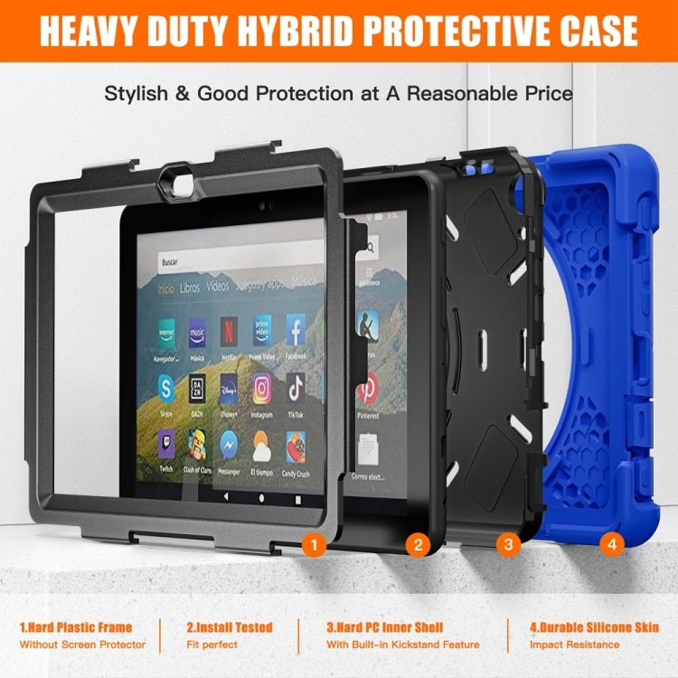 For Amazon Fire HD 8 2022 Hard PC Soft Silicone Full Body Protective Tablet Case(Blue) - Amazon by buy2fix | Online Shopping UK | buy2fix