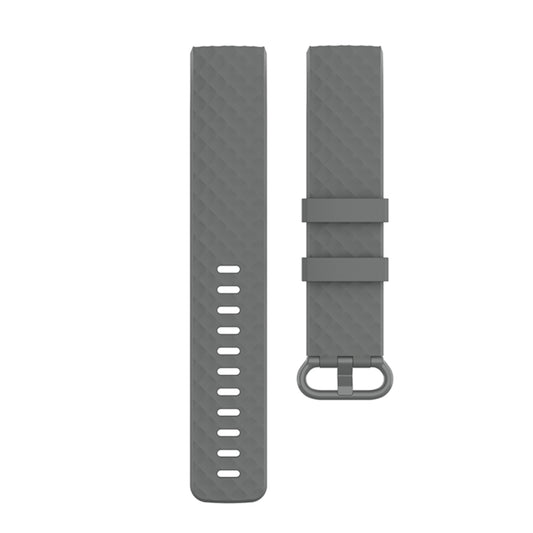 Color Buckle TPU Wrist Strap Watch Band for Fitbit Charge 4 / Charge 3 / Charge 3 SE, Size: L(Gray) by buy2fix