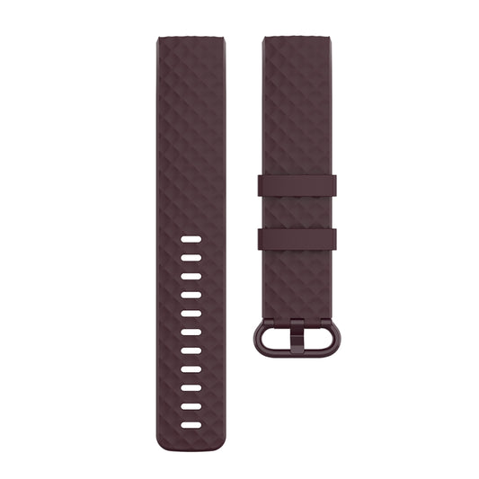 Color Buckle TPU Wrist Strap Watch Band for Fitbit Charge 4 / Charge 3 / Charge 3 SE, Size: L(Rosewood) by buy2fix