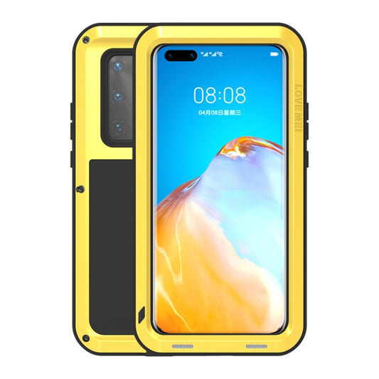 For Huawei P40 Pro LOVE MEI Metal Shockproof Waterproof Dustproof Protective Case(Yellow) by LOVE MEI