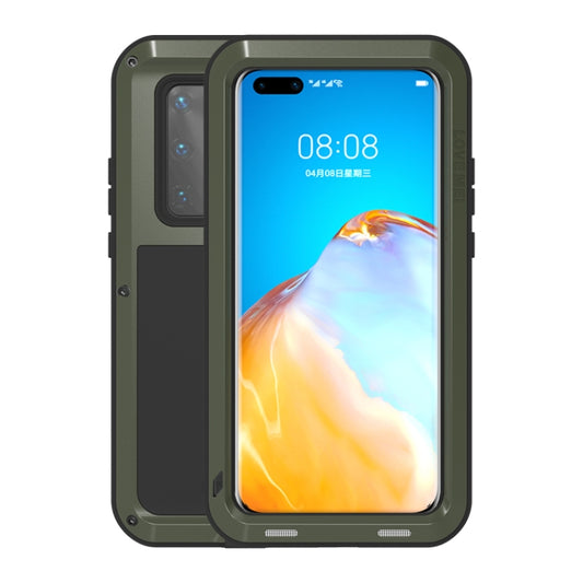 For Huawei P40 Pro LOVE MEI Metal Shockproof Waterproof Dustproof Protective Case(Army Green) by LOVE MEI
