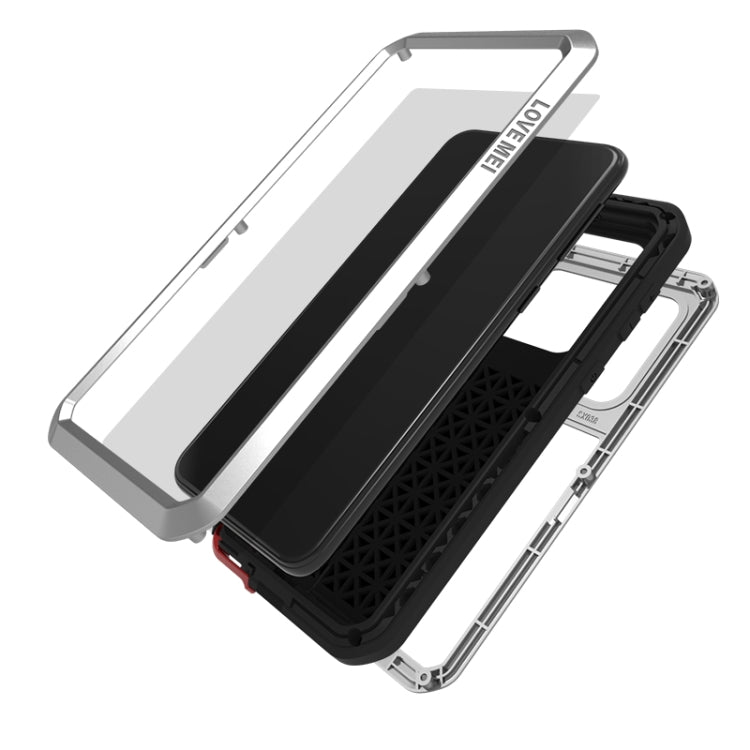 For Galaxy A30s LOVE MEI Metal Shockproof Waterproof Dustproof Protective Case(Silver) by LOVE MEI