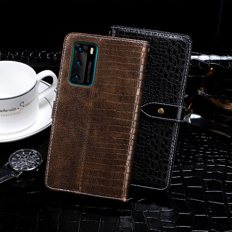 For Huawei P40 idewei Crocodile Texture Horizontal Flip Leather Case with Holder & Card Slots & Wallet(Dark Blue) - Huawei Cases by idewei | Online Shopping UK | buy2fix
