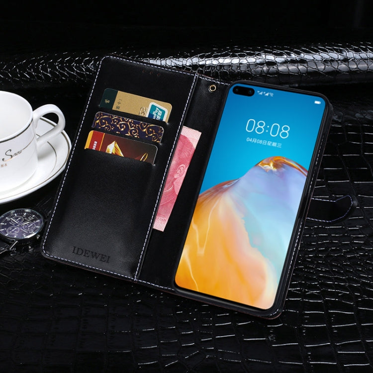 For Huawei P40 idewei Crocodile Texture Horizontal Flip Leather Case with Holder & Card Slots & Wallet(Dark Blue) - Huawei Cases by idewei | Online Shopping UK | buy2fix