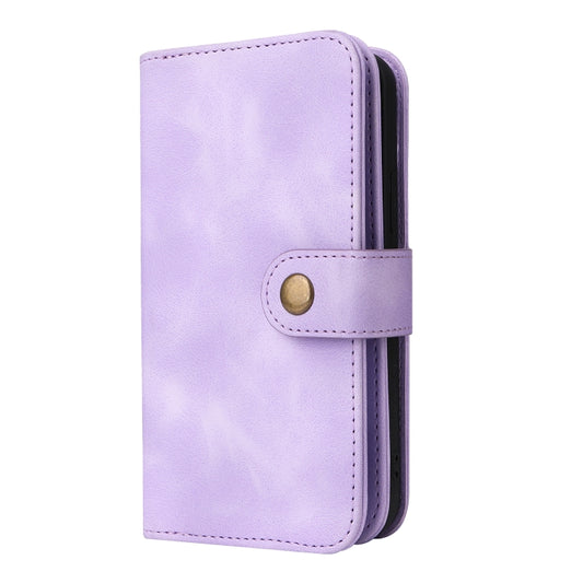 For iPhone 12 Pro Max Multifunctional Card Slot Zipper Wallet Flip Leather Phone Case(Purple) - iPhone 12 Pro Max Cases by buy2fix | Online Shopping UK | buy2fix