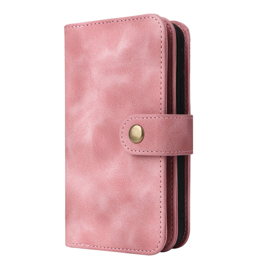 For iPhone 12 Pro Multifunctional Card Slot Zipper Wallet Flip Leather Phone Case(Rose Gold) - iPhone 12 / 12 Pro Cases by buy2fix | Online Shopping UK | buy2fix