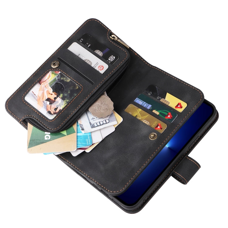 For iPhone 14 Plus Multifunctional Card Slot Zipper Wallet Flip Leather Phone Case(Black) - iPhone 14 Plus Cases by buy2fix | Online Shopping UK | buy2fix