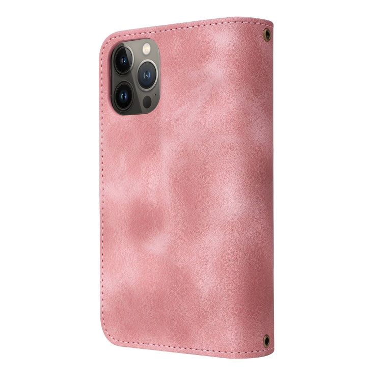 For iPhone 14 Plus Multifunctional Card Slot Zipper Wallet Flip Leather Phone Case(Rose Gold) - iPhone 14 Plus Cases by buy2fix | Online Shopping UK | buy2fix