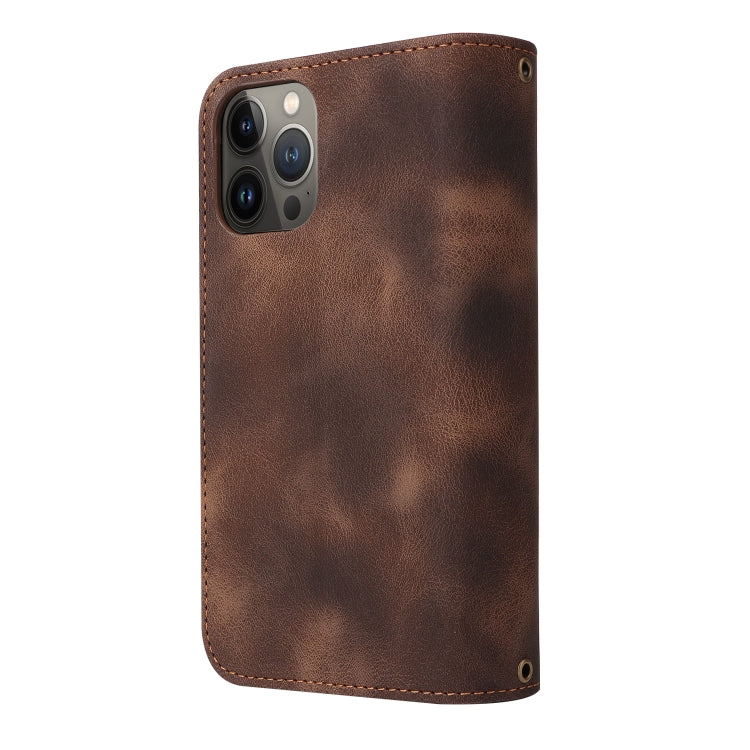 For iPhone 14 Plus Multifunctional Card Slot Zipper Wallet Flip Leather Phone Case(Brown) - iPhone 14 Plus Cases by buy2fix | Online Shopping UK | buy2fix