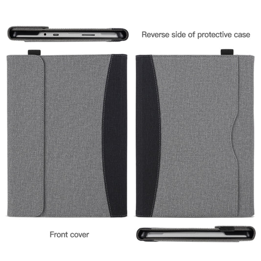 For Microsoft Surface Pro 7 / 6 / 5 / 4 Cloth Texture Stitching Leather Tablet Case(Black Grey) - Others by buy2fix | Online Shopping UK | buy2fix
