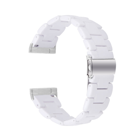 For Fitbit Versa 4 / Sense 2 Universal Resin Watch Band(White) by buy2fix