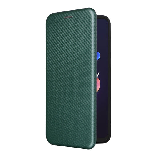 For Blackview A55 Pro Carbon Fiber Texture Horizontal Flip PU Phone Case(Green) by buy2fix