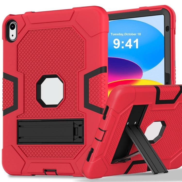 For iPad 2025 / 2022 Contrast Color Robot Silicone + PC Tablet Protective Case(Red Black) - iPad 2025 / 2022 Cases by buy2fix | Online Shopping UK | buy2fix