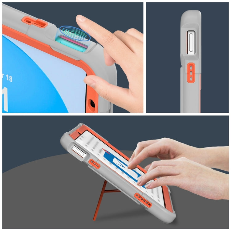 For iPad 2025 / 2022 Contrast Color Robot Silicone + PC Tablet Protective Case(Grey Orange) - iPad 2025 / 2022 Cases by buy2fix | Online Shopping UK | buy2fix