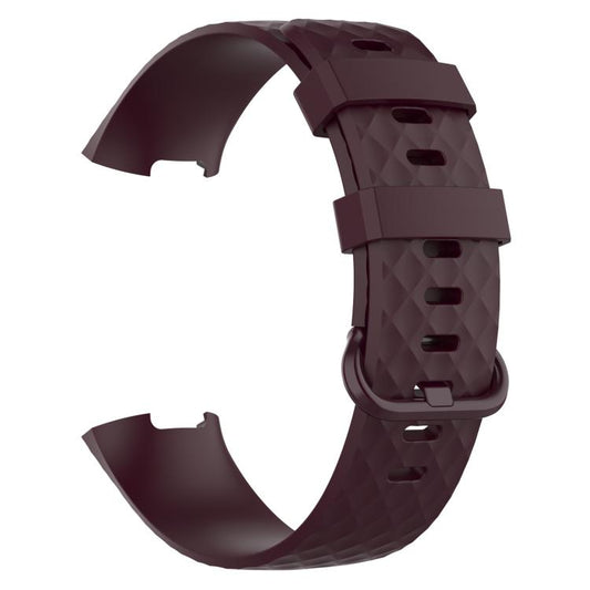 xDfind 18mm Silver Color Buckle TPU Wrist Strap Watch Band for Fitbit Charge 4 / Charge 4 SE / Charge 3 / Charge 3 SE, Size: S(Rosewood) by xDfind