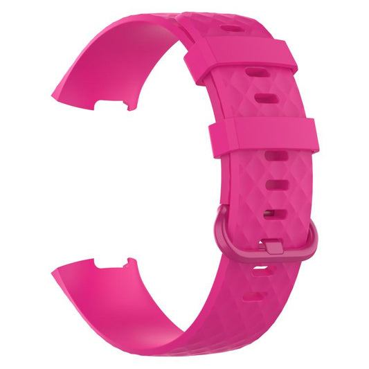 xDfind 18mm Silver Color Buckle TPU Wrist Strap Watch Band for Fitbit Charge 4 / Charge 4 SE / Charge 3 / Charge 3 SE, Size: S(Rose Red) by xDfind