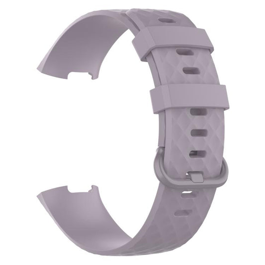 xDfind 18mm Silver Color Buckle TPU Wrist Strap Watch Band for Fitbit Charge 4 / Charge 4 SE / Charge 3 / Charge 3 SE, Size: S(Light Purple) by xDfind