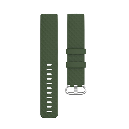 18mm Silver Color Buckle TPU Wrist Strap Watch Band for Fitbit Charge 4 / Charge 3 / Charge 3 SE, Size: L(Olive Green) by buy2fix
