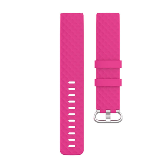18mm Silver Color Buckle TPU Wrist Strap Watch Band for Fitbit Charge 4 / Charge 3 / Charge 3 SE, Size: L(Rose Red) by buy2fix