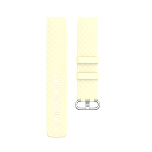 18mm Silver Color Buckle TPU Wrist Strap Watch Band for Fitbit Charge 4 / Charge 3 / Charge 3 SE, Size: L(Light Yellow) by buy2fix