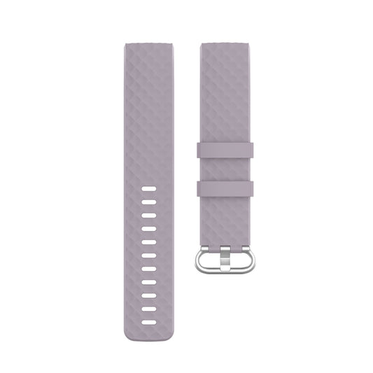18mm Silver Color Buckle TPU Wrist Strap Watch Band for Fitbit Charge 4 / Charge 3 / Charge 3 SE, Size: L(Light Purple) by buy2fix