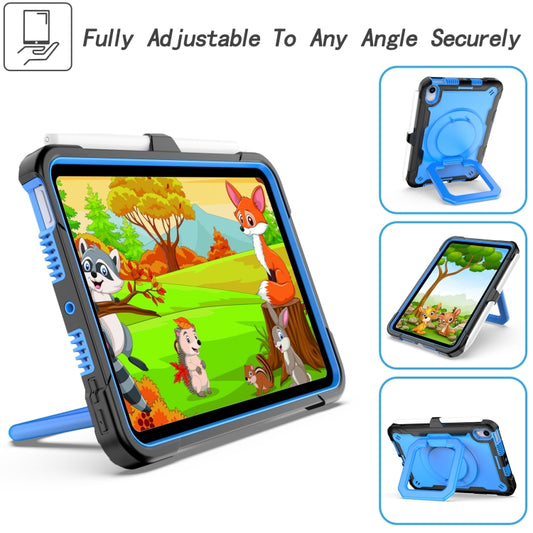 For iPad mini 2024 / mini 6 Silicone + PC Bracelet Holder Tablet Case(Black + Blue) - iPad mini 6 Cases by buy2fix | Online Shopping UK | buy2fix