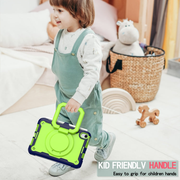 For iPad mini 2024 / mini 6 Silicone + PC Bracelet Holder Tablet Case(Navy Blue + Yellow Green) - iPad mini 6 Cases by buy2fix | Online Shopping UK | buy2fix