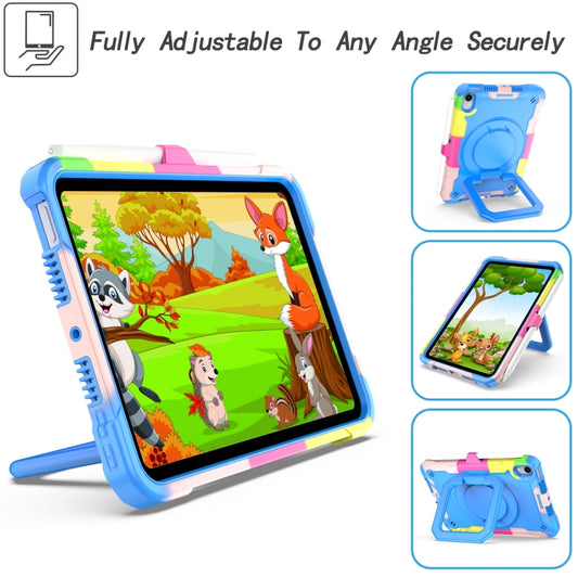 For iPad mini 2024 / mini 6 Silicone + PC Bracelet Holder Tablet Case(Camouflage + Blue) - iPad mini 6 Cases by buy2fix | Online Shopping UK | buy2fix