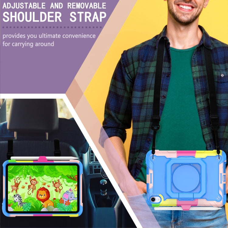 For iPad mini 2024 / mini 6 Silicone + PC Bracelet Holder Tablet Case(Camouflage + Blue) - iPad mini 6 Cases by buy2fix | Online Shopping UK | buy2fix