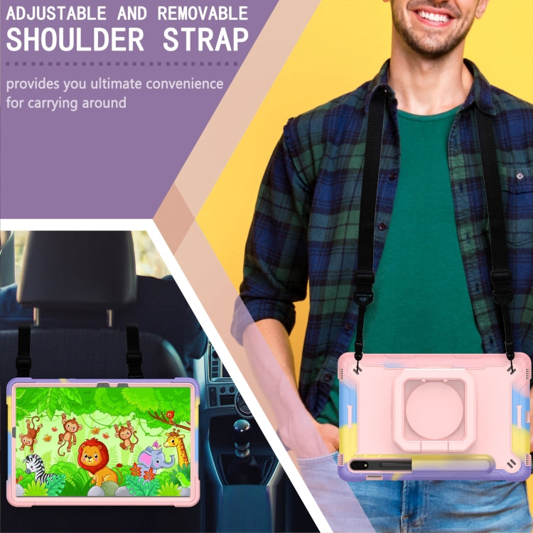 For Samsung Galaxy Tab S7 / S8 Silicone + PC Bracelet Holder Tablet Case(Bright Rose Gold) by buy2fix