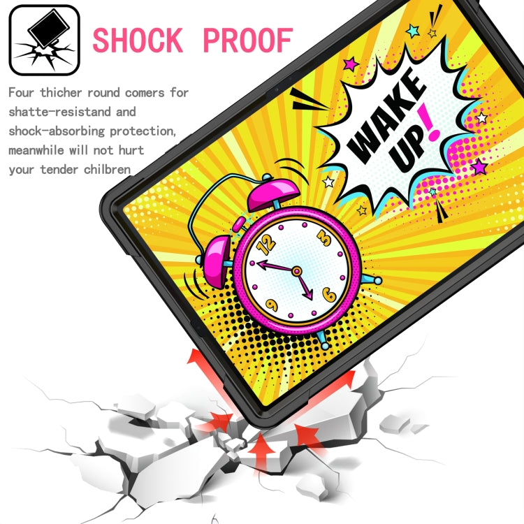 For Samsung Galaxy Tab S7+ / S8+ / S7 FE Silicone + PC Bracelet Holder Tablet Case(Black + Blue) - Galaxy Tab S8+ Cases by buy2fix | Online Shopping UK | buy2fix