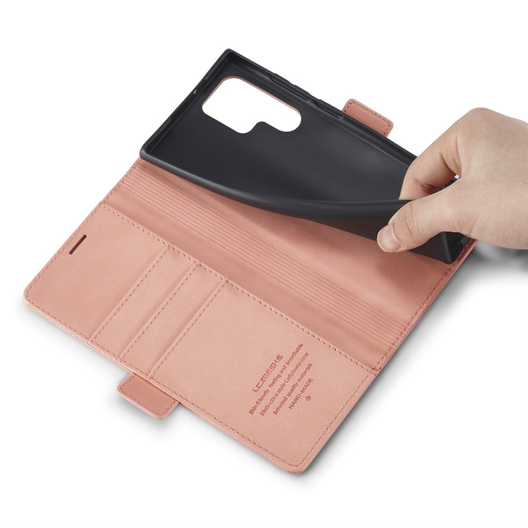 For Samsung Galaxy S23 Ultra 5G LC.IMEEKE PU + TPU Skin-friendly Feeling Leather Phone Case(Rose Gold) by LC.IMEEKE