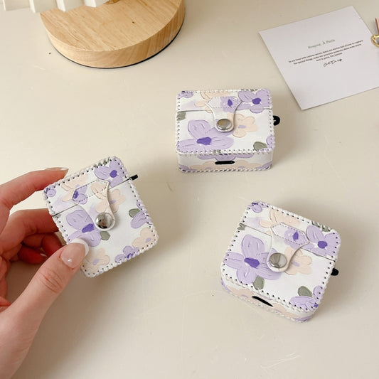 For AirPods Pro 2 PU Leather Wireless Earphone Case(Oil Painting Flowers) by buy2fix