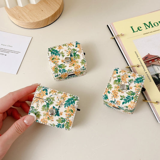 For AirPods 3 PU Leather Wireless Earphone Case(Yellow Flower) by buy2fix