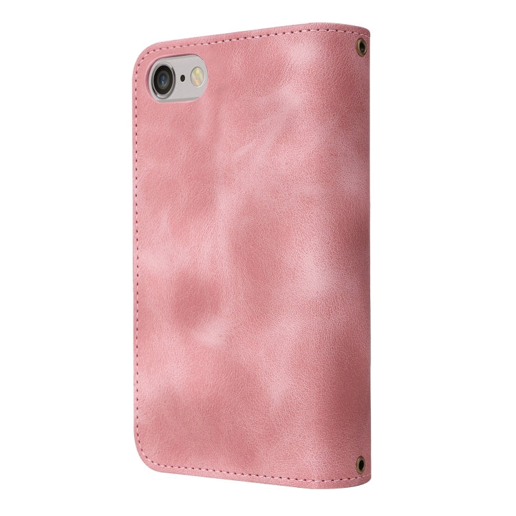 For iPhone SE 2022 / SE 2020 / 8 / 7 Multifunctional Card Slot Zipper Wallet Leather Phone Case(Rose Gold) - iPhone SE 2022 / 2020 / 8 / 7 Cases by buy2fix | Online Shopping UK | buy2fix