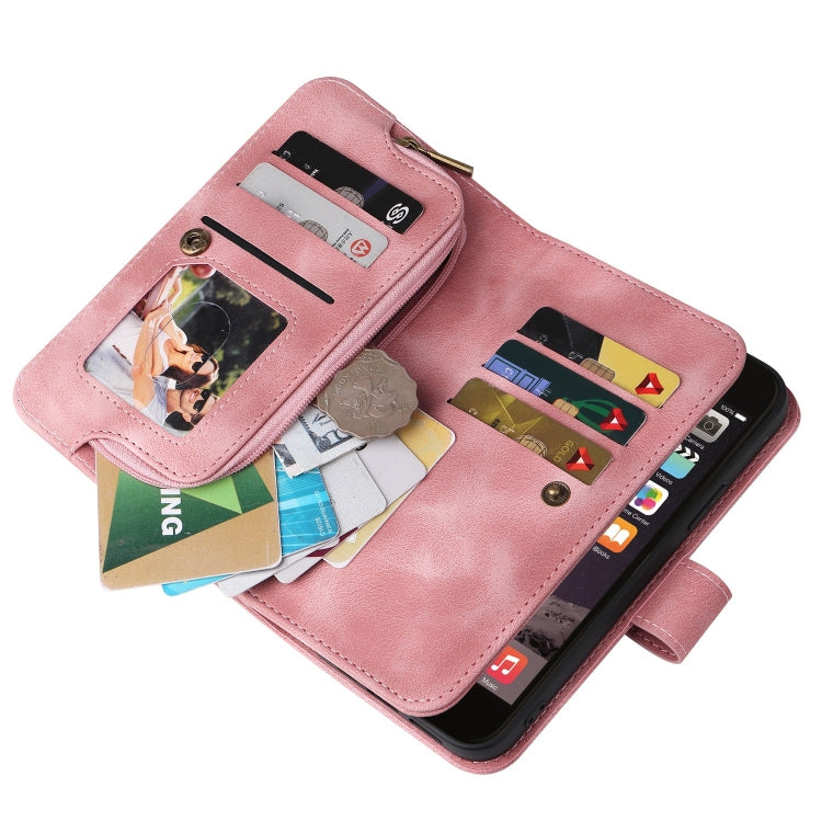 For iPhone 6s / 6 Multifunctional Card Slot Zipper Wallet Leather Phone Case(Rose Gold) - More iPhone Cases by buy2fix | Online Shopping UK | buy2fix