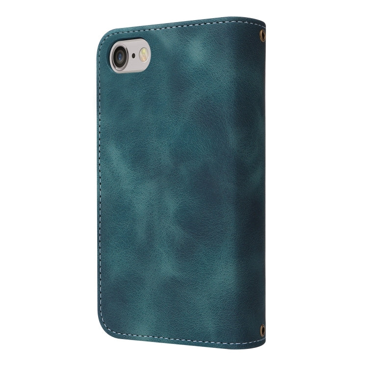 For iPhone 6s / 6 Multifunctional Card Slot Zipper Wallet Leather Phone Case(Blue) - More iPhone Cases by buy2fix | Online Shopping UK | buy2fix