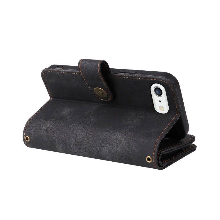 For iPhone 6s Plus / 6 Plus Multifunctional Card Slot Zipper Wallet Leather Phone Case(Black) - More iPhone Cases by buy2fix | Online Shopping UK | buy2fix