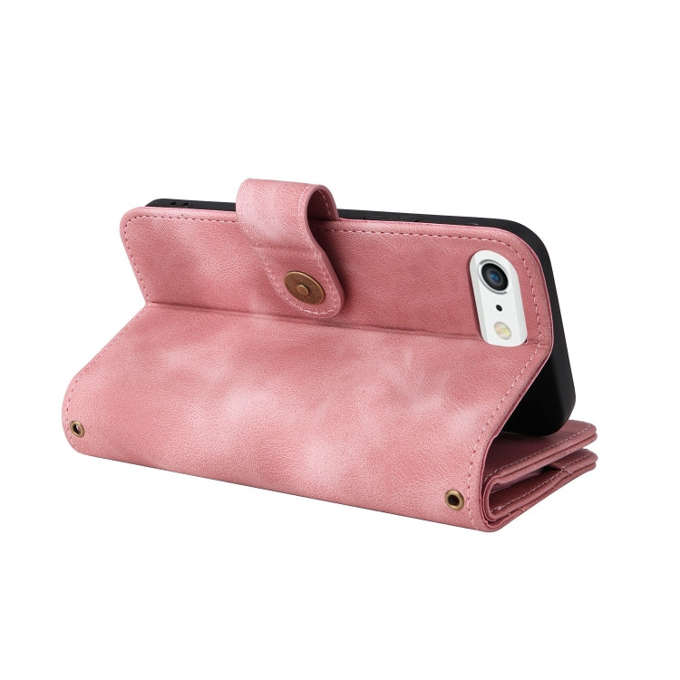 For iPhone 6s Plus / 6 Plus Multifunctional Card Slot Zipper Wallet Leather Phone Case(Rose Gold) - More iPhone Cases by buy2fix | Online Shopping UK | buy2fix