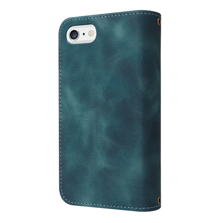 For iPhone 6s Plus / 6 Plus Multifunctional Card Slot Zipper Wallet Leather Phone Case(Blue) - More iPhone Cases by buy2fix | Online Shopping UK | buy2fix