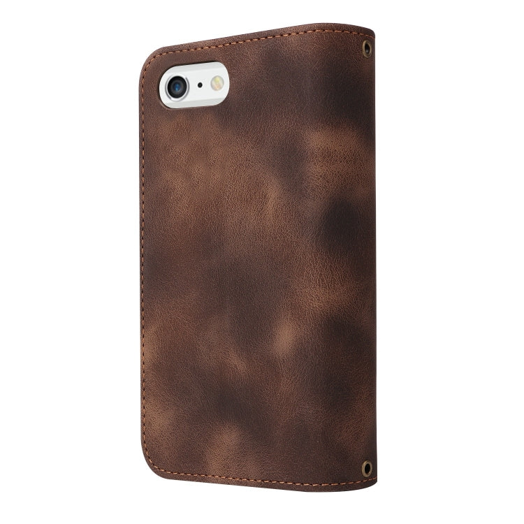 For iPhone 8 Plus / 7 Plus Multifunctional Card Slot Zipper Wallet Leather Phone Case(Brown) - More iPhone Cases by buy2fix | Online Shopping UK | buy2fix
